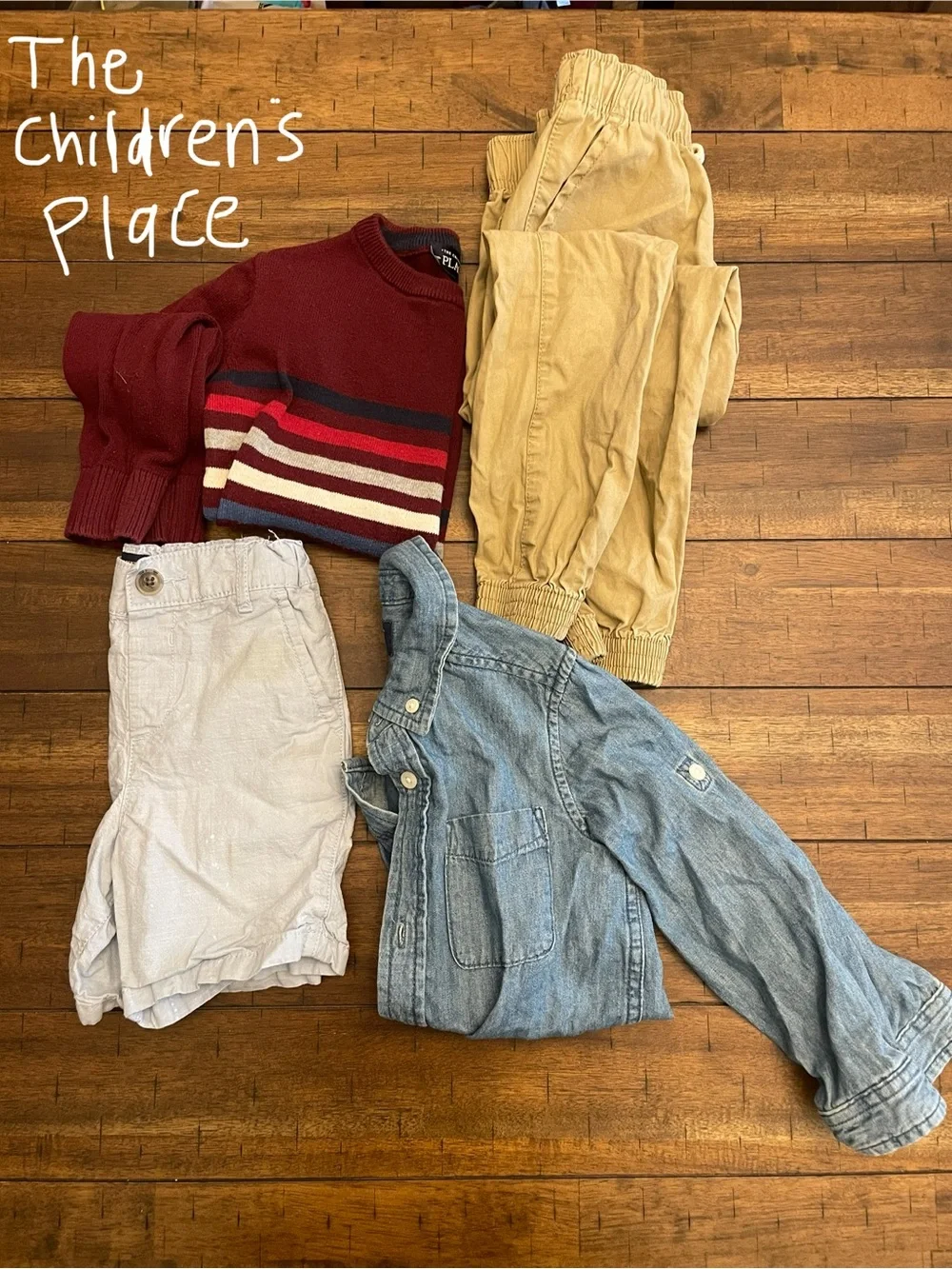 Lot Boy 4T-5T Mixed Tops & Bottoms - Blue, Tan, Olive, Maroon